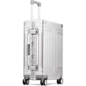 Koffer Aluminium reisbagage Zakelijke trolley koffertas Spinner Boarding Handbagage (Color : A, Size : 20inch)