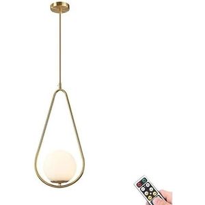 KEFA Moderne draadloze batterij-aangedreven hanglamp, niet-bedrade indoor afstandsbediening halverwege de eeuw hanglamp met dimbare lamp, witte bol glazen armatuur voor keuken eiland eetkamer
