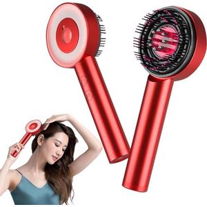 Massageborstel voor hoofdhuid, IPX7 waterdicht, elektrisch hoofdmassageapparaat in één met 3 functiemodi en rood licht voor de verzorging van de hoofdhuid, spa-massage