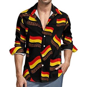 Duitsland vlag heren button down shirt lange mouwen V-hals shirt casual regular fit tops