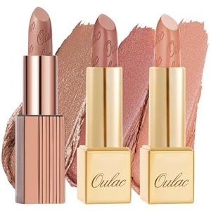 Oulac Set van 3 glanzende metallic lippenstiften, matte metallic afwerking, sterk gepigmenteerde en hydraterende formule, glad en korrelvrij, veganistisch
