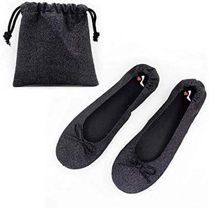 Wedding Mates Glitter Roll Up Schoenen Geweldig voor elke gelegenheid, Zwart Glitter, 4/5 UK