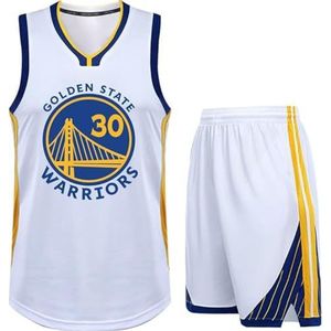 ENIXWH Kind Mouwloze Basketbal Jersey Kleding Mesh Vest Uniform Top en Shorts Jongens Kids Zomer Kleding Set 1-15 Jaar (Wit, M(125-135CM))