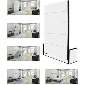 Wallbedking Verticaal Klein Studio Opklapbed 160 cm x 200 cm (Opklapbed, Logeerbed, Functioneel bed, Uitschuifbaar bed, Ruimtebesparend bed)