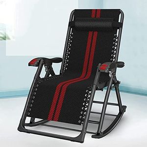 GEIRONV Oversized schommelstoel, for camping visserstuin draagbare recliner met massage armleuning nul zwaartekracht vouwen strandstoel Fauteuils