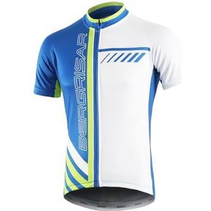 BERGRISAR Heren Fietsshirts Korte Mouwen Fietsen Jersey Lichtgewicht Ademende,8002 blauw,M