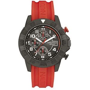 Nautica Herenhorloge analoog kwarts met siliconen armband NAI17514G