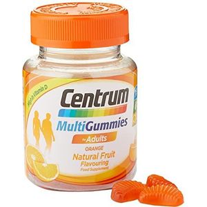 Centrum Multivitaminen en minerale multigummies, sinaasappel natuurlijke fruitsmaak, inclusief essentiële vitamines D, B12 & C, 30 kauwbare gummies (verpakking kan variëren)
