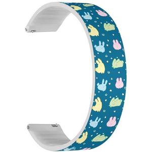 Solo Loop band compatibel met Garmin Vivoactive 5, Vivoactive 3/3 Music, Approach S12/S40/S42 (Bunnies Cute Rabbits) Quick-Release 20 mm rekbare siliconen band band accessoire, Siliconen, Geen