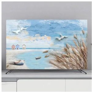 WLTYSM TV-hoes, tv-hoes, bescherming, stofkap, huishouden, hangende tv, stofkap voor thuis, universele bloemen, decoratie, eenvoudige tv-displaybeschermers (F,55 inch 130 x 80 cm)