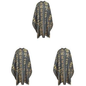 3 set kappersjurk, doek, kappersmantel, nylon, kapsalon, cape-schort, zwart, A 160 x 145 cm, 20 x 17 cm