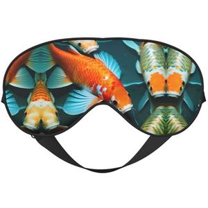 Hd Koi Fish Printing Soft Eye Masker, Dubbelzijdige Zachte Oogdekking voor Slaap, Reizen, Yoga, Verstelbare Riem, Blokkeert Licht