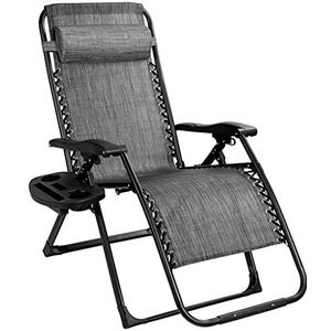 KLJGNCKM Extra Lounge Stoel Patio Opklapbare Recliner Grijs