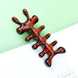 Hoofd meridiaan massage kam brede tand sandelhout kam acupunctuur gua sha hoofdhuid ontspannen bloedcirculatie antistatisch 1 stuk (kleur: 6)