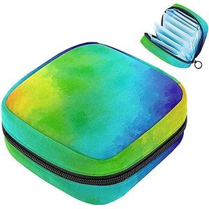 MUOOUM Aquarel Regenboog Maandverband Opbergtas Draagbare Menstruatie Tas Voor Vrouwen Tiener Meisjes Menstruatie Cup Pouch Nursing Pad Houder