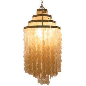 Guru-Shop Plafondlamp/Plafondlamp, Shell Lamp Gemaakt van Honderden Capiz, Parelmoer Platen - Model Merida, Schelpen, 105x50x50 cm, Hanglampen van Natuurlijke Materialen