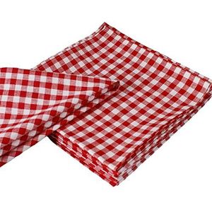 Hans-Textil-Shop Servetten geruit 1x1 cm katoen - stoffen servet, tafeldecoratie, ruitpatroon, geruit, landhuis, duurzaam (rood, 50x50 cm)