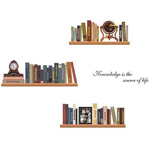 XYWHPGV Boek Plank Patroon Studie Decor Muursticker Sticker Behang 50 x 70cm(b5c60 43ea5 d1960 2fea7 668b3 acb34