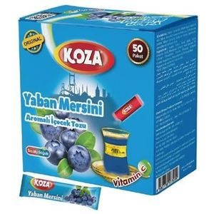 KOZA Blauwe bessen instant drankpoeder stick individueel verpakt 50 stuks | poeder voor warme of koude drank | Turkse thee | ijsthee | cay | theepoeder