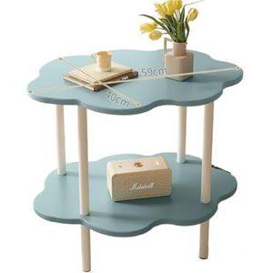 Klaptafel En Stoelen Voor Kampeerreizen Crèmekleurige Bank Bijzettafel Salontafel Creatieve Moderne Eenvoudige Kleine Ronde Tafel Kleine Salontafel Naast Het Nachtkastje Klaptafels En Stoelen(Blue)