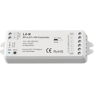 1 PC 1 of 4 kanalen Signaaluitgang 0/1-10V Ingang RF Dimmer 0/1-10V AC100-240V, gecombineerd met afstandsbediening RF 256 niveaus (Kleur: L4-M)