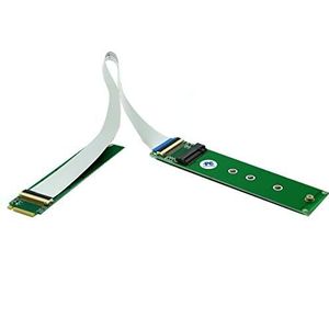 Sintech M.2 NVME Extender, NGFF M-Key PCIe 3.0 SSD-uitbreidingskaart met anti-elektromagnetische verijdelde kabel 20CMS (zilveren kabel)
