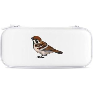 Sparrow Vogel Compatibel met Schakelaar Draagtas Harde Mode Reistas Tas Pouch met 15 Game Accessoires Witte Stijl