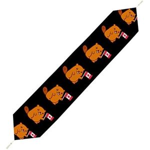 Leuke Bever Canada Vlag Mode Tafelloper Eetkeuken Tafel Accessoires Verjaardagsfeest Decoraties Kerstmis 200 * 33 cm