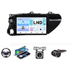 Android 13 Auto Stereo MP5 Player 9'' Screen Autoradio Voor Toyota Hilux Pick Up AN120 2015-2018 Car-play Android Auto GPS-navigatie Bluetooth RDS FM AM DAB+ Radio Stuurbediening Voice Control(NF-1 4