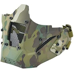 Airsoft Masker - Airsoft Semi Lagere Gezichtsmasker Staal Metalen Gaas For BB Gun/CS Spel/Paintball/Schieten/Cosplay - Verstelbare Gevechtstactische Accessoires (Color : CP)