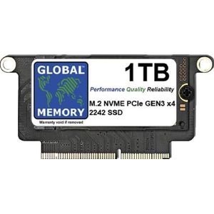 GLOBAL MEMORY 1TB M.2 PCIe Gen3 x4 NVMe SOLID STATE SCHIJF (SSD) VOOR MACBOOK PRO RETINA NON TOUCH BAR A1708 (LAAT 2016 - MIDDEN 2017)