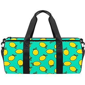 Kleurrijke stippen patroon reizen duffle tas sport bagage met rugzak draagtas gymtas voor mannen en vrouwen, Citroen Pop Art Patroon, 45 x 23 x 23 cm / 17.7 x 9 x 9 inch
