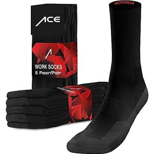 ACE werksokken - 10 paar lange werksokken - ademende sokken voor mannen & vrouwen - sokken voor werk - 35-38