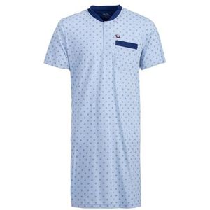 sesto senso Elegante pyjama met korte mouwen voor heren, met knoopsluiting, korte katoenen pyjama met knoopsluiting, Anker - donkerblauw, L sesto senso Elegante pyjama met korte mouwen voor heren, met knoopsluiting, korte katoenen pyjama met knoopsluiting, Anker - donkerblauw, L