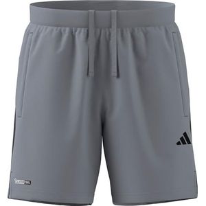 adidas Hombre TECH ESSENTIALS WORKOUT 3 STRIPES SHORTS, halo silver, XL 7 inch