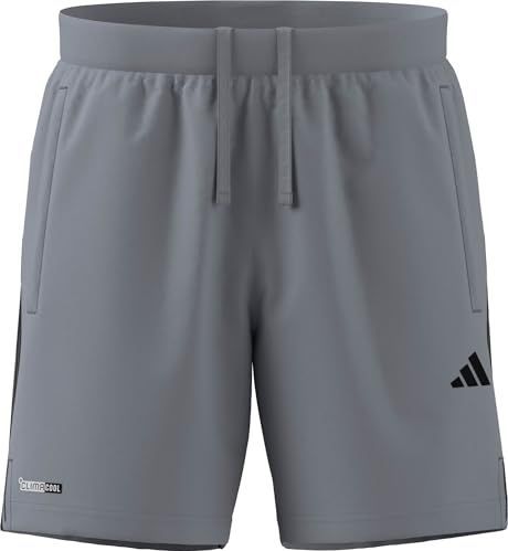 adidas Hombre TECH ESSENTIALS WORKOUT 3 STRIPES SHORTS, halo silver, XL 7 inch