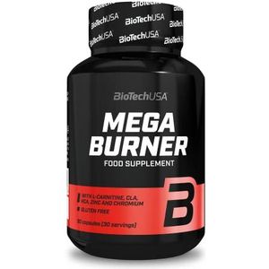 BioTechUSA Mega Burner | cafeïnevrij | met L-Carnitine en vitaminen | met vezels, chroom en inuline | voor effectieve gewichtsbeheersing, 90 capsules