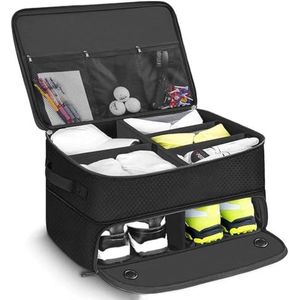 Valentigrl Golf Trunk Organizer Auto Golf Locker 45,7 x 35,6 x 22,9 cm, Golf Trunk Organizer Met 5 Aparte Geventileerde Compartiment, Oxford Doek Tas, Golf Organizer Draagbare Golf Trunk Opslag voor