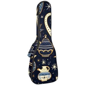 DragonBtu Waterdichte Oxford Doek Ukelele Tas Arabische Theepotten Leuke Premium Kwaliteit Muziekinstrument Draagtas Ultieme Bescherming voor Ukelele - 25.9x9x3.1in/66x23x8cm, Multi 6,