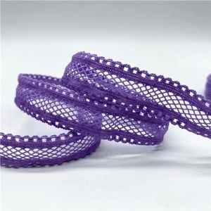 yards/lot 15 mm raster elastisch lint vouw over spandex elastische band voor naaien kant trim tailleband kledingstuk accessoire-paars-5 yards