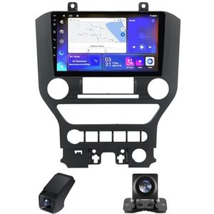 Autoradio,Android 13 geldt voor Ford Mustang 6 S550 2014-2023 9 inch HD touchscreen autoradio met draadloze Carplay Android Auto GPS Bluetooth stuurbediening Achteruitrijcamera(B,NF-2)