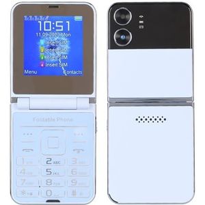 2G Ontgrendelde Senior Mobiele Telefoon, Klaptelefoon met 4 Simkaarten Stand-by, één Toets Snelkeuze Grote Knop Grote Cijfers Luid Geluid Telefoon voor Ouderen (BLUE)