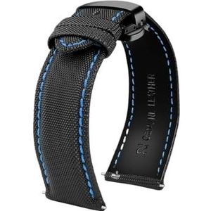 20 mm 21 mm 22 mm 23 mm 24 mm nylon lederen horlogeband geschikt for Tag geschikt for Heuer geschikt for Citizen geschikt for Seiko nr. 5 HORLOGE Mannen Vrouwen Canvas Stof Horlogeband (Color : Blue
