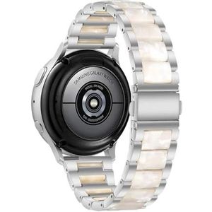 20 mm band geschikt for Samsung Galaxy Watch 3 41 mm 45 mm Actief 2 40 mm 44 mm Gear S3 staal + harsband geschikt for Huawei GT3 22 mm geschikt for Amazfit gts 3(Sillver White,22mm)