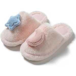 BDWMZKX Slippers Cotton Slippers For Women And Girls Home Indoor Plush Slippers Cute Furry Slippers-p-40-41