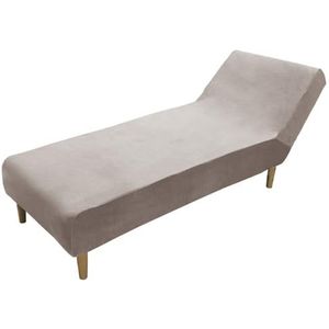 Luxe Fluwelen Chaise Lounge Hoes Zachte Pluche Chaise Hoes Stretch Armloze Chaise Lounge Hoes Meubelbeschermers Wasbare Fauteuil Bank Hoes Voor Woonkamer Slaapkamer(Color:Brown)