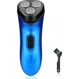 Elektrisch scheerapparaat， Elektrisch scheerapparaat, scheerapparaat for mannen, gezichtstrimmer, nat-droog, waterdicht, afwasbaar, roterend scheerapparaat.(Blue)