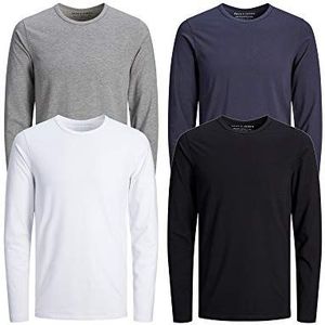 JACK & JONES Herenshirt met lange mouwen, multipack met 4 sweaters, Meerkleurig, M