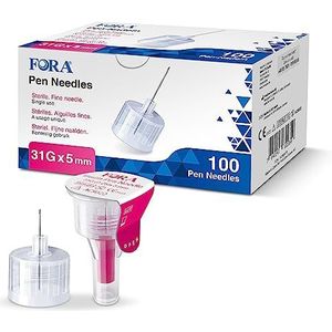 Steriele wegwerpnaalden 31G (0,25 x 5 mm) - 100 stuks met beschermfolie voor nauwkeurige toepassingen in laboratorium, industrie, cosmetica en levensmiddelenproductie