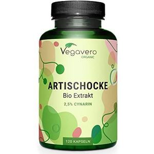 Vegavero BIOLOGISCHE Artisjok capsules | Grondstof uit Frankrijk | 2.000 mg extract (20:1) - zoals 40.000 mg poeder | 2,5% Cynarine | Laboratoriumgetest | Zzonder toevoegingen